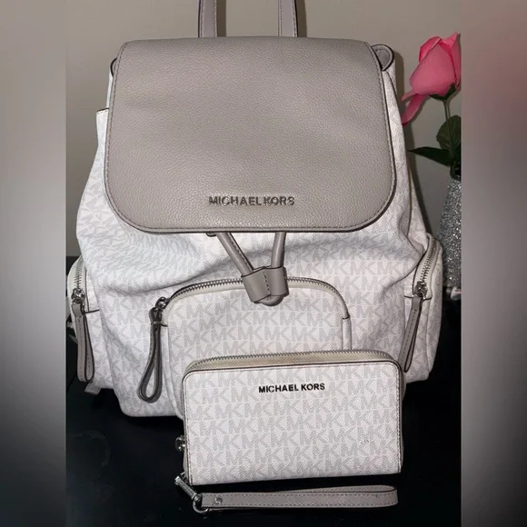 Michael Kors | Bags | Michael Kors Gray And White Backpack  display picture 1